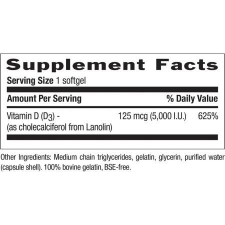 Vitamin života D3 5000iu 60 Softgels