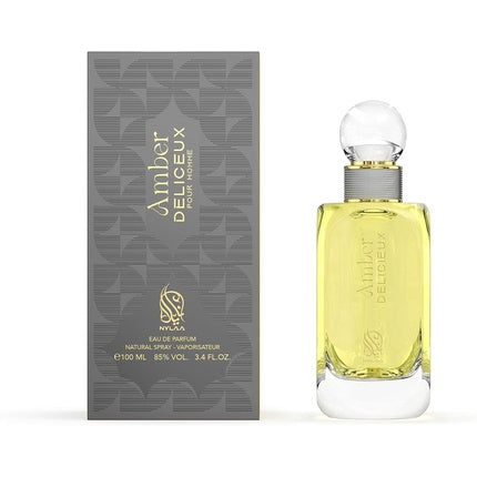 Amber Deliceux 100ml Men's Perfume EDP Spray Citrus Fresh Notes with Warm Amber and Spicy Accords