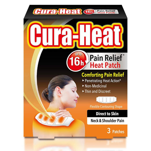 Cura-Heat Direct to Skin Neck & Shoulder Pain Patches Pack of 3 - welzo