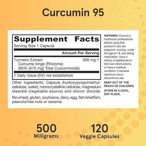 Curcumin 95, 500 mg, 120 Capsules - Jarrow Formulas - welzo