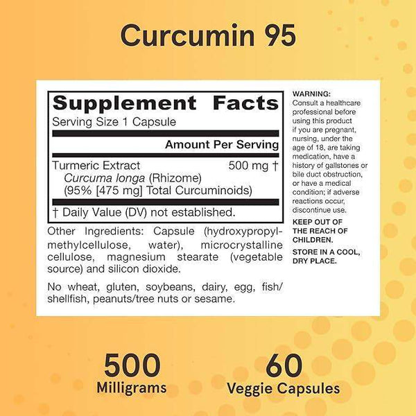 Curcumin 95, 500 mg, 60 Capsules - Jarrow Formulas - welzo