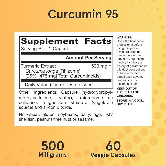 Curcumin 95, 500 mg, 60 Capsules - Jarrow Formulas - welzo