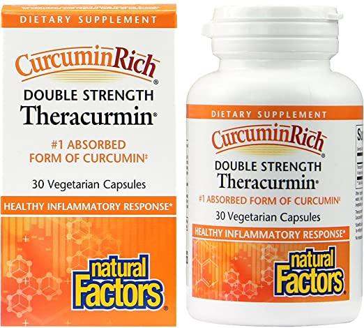 CurcuminRich, Double Strength Theracurmin, 30 Vegetarian Capsules - Natural Factors - EMER - welzo