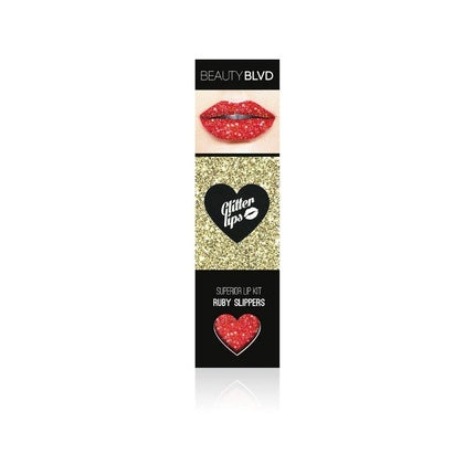 Beauty Blvd Glitter Lips, Cruelty Free, Ruby Slippers All Round Package