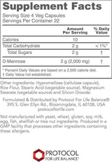 D-Mannose 500mg 90 vegcaps - Protocol For Life Balance - welzo