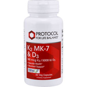 D3 & K2 (MK-7) 60 vegcaps - Protocol For Life Balance - welzo