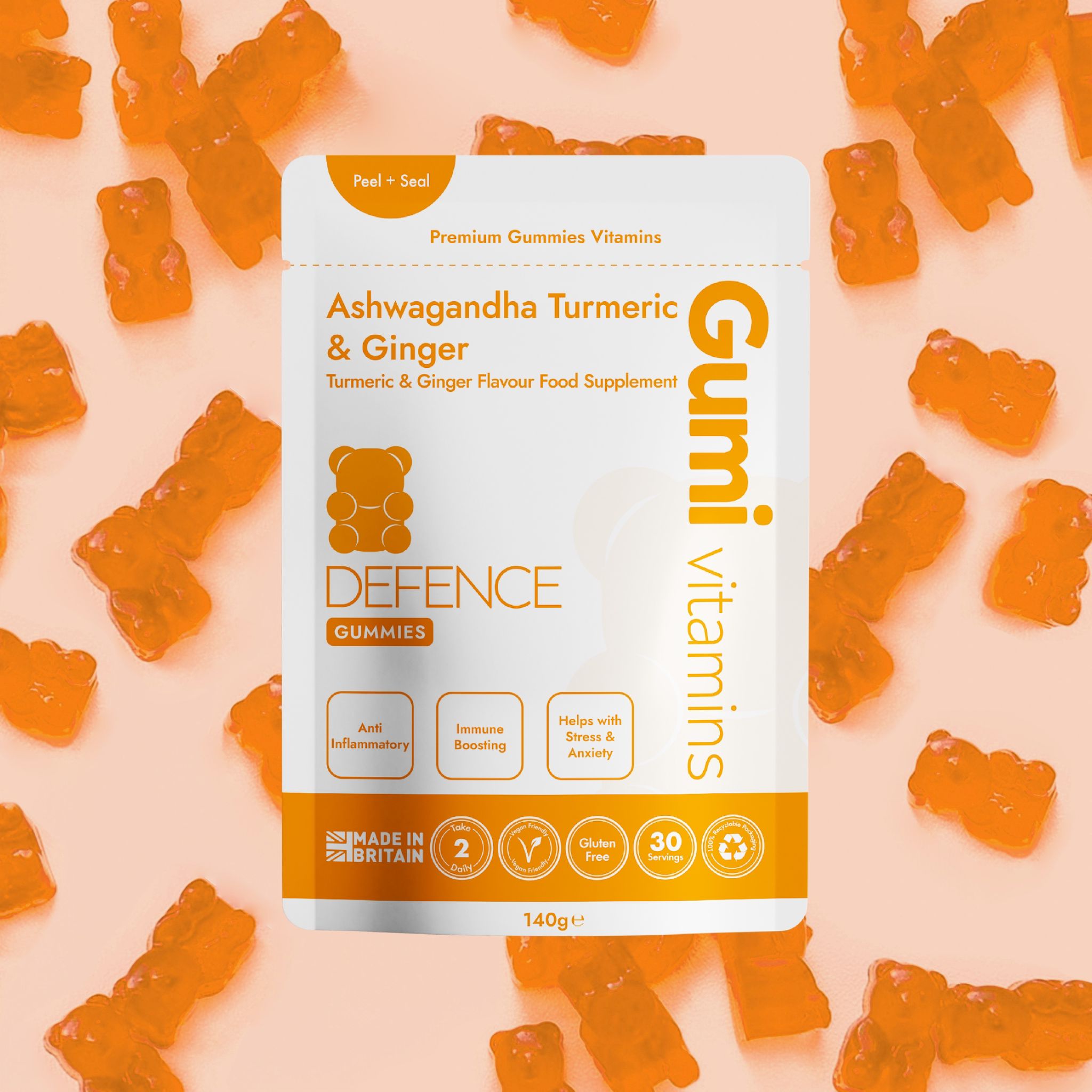 Gumi Vitamins Defence - Ashwagandha, Turmeric & Ginger - Welzo