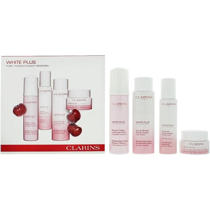 Clarins White Plus 4 Piece Gift Set Mousse Cleanser 150ml Brightening Emulsion