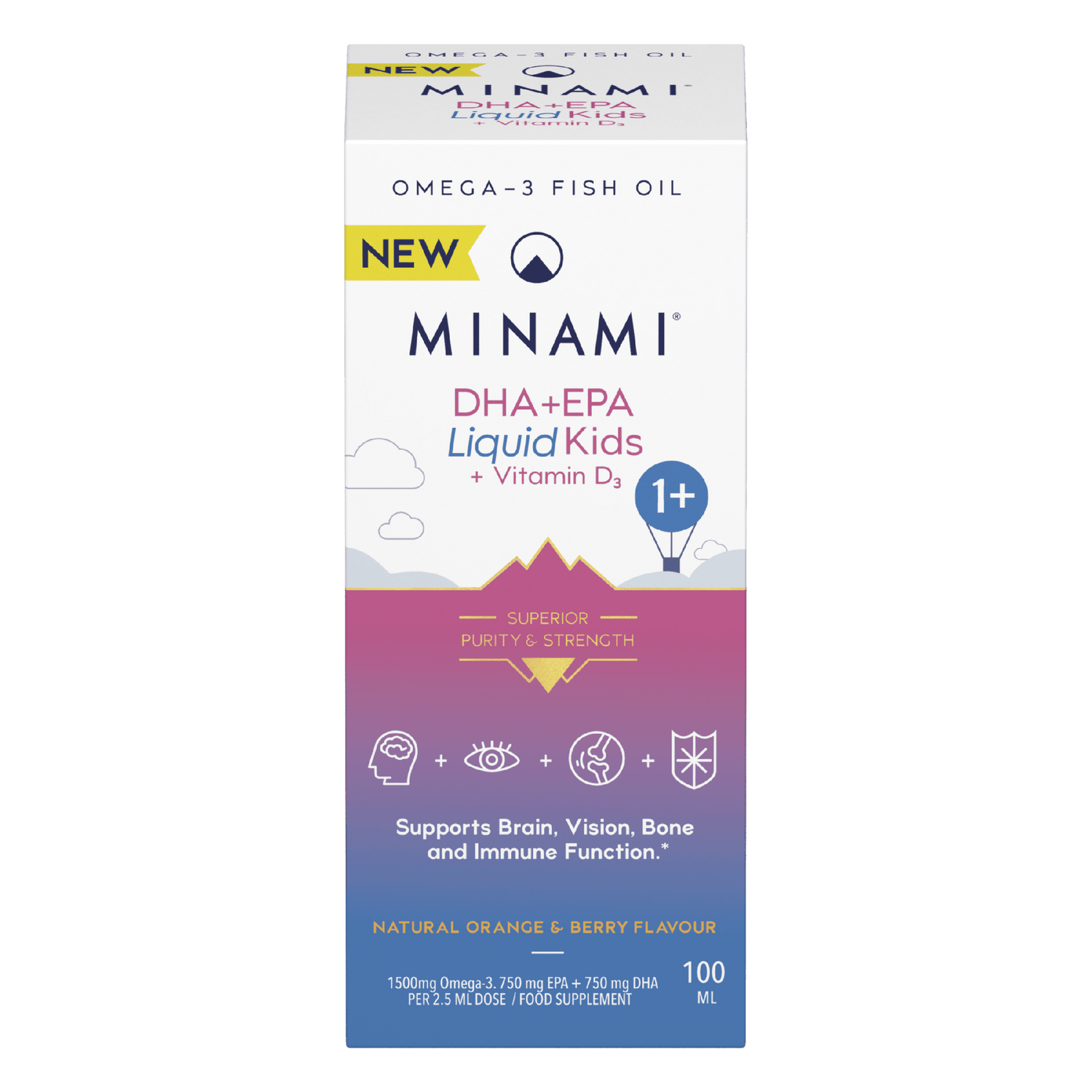 DHA+EPA Liquid Kids + Vitamin D3 100ml - Minami - welzo