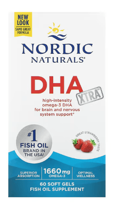 DHA Xtra (Strawberry) 1660 mg, 60 Softgels - Nordic Naturals - welzo