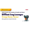 Difflam 3mg Orange-Honey Lozenges Pack of 20 - welzo