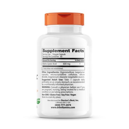 Cel mai bun acid alfalipoic al medicului 600 mg 60 capsule veggie