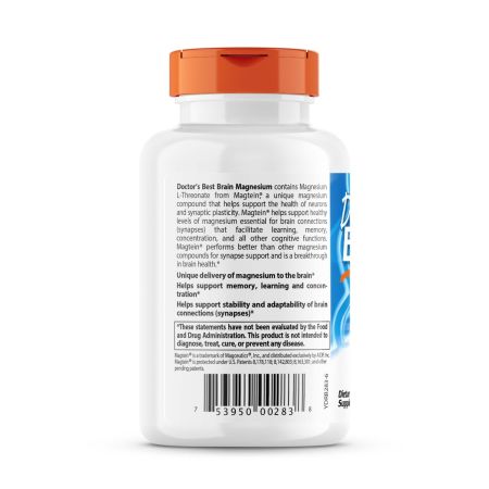 El mejor magnesio cerebral del médico con Magtein 50 mg 90 cápsulas vegetarianas