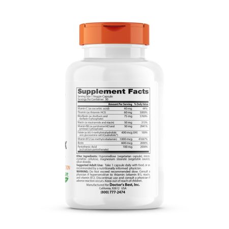 Il miglior complesso B completamente attivo del medico con capsule vegetariane quatrefolic 30