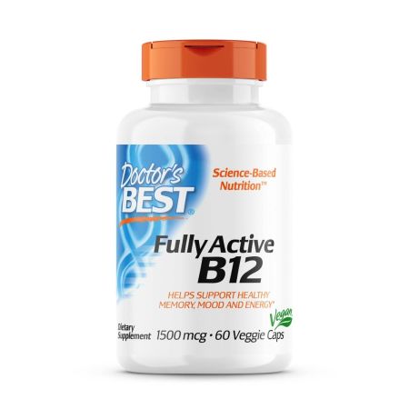 El mejor médico completamente activo B12 1,500 mcg 60 cápsulas vegetarianas