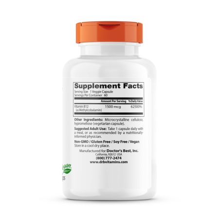 Le meilleur du médecin entièrement actif B12 1500 MCG 60 Capsules végétariennes