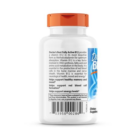 El mejor médico completamente activo B12 1,500 mcg 60 cápsulas vegetarianas