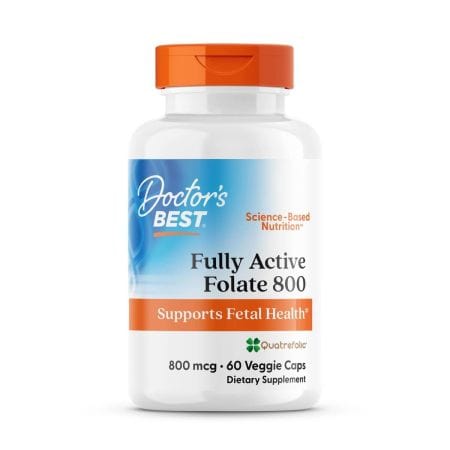 Doctor's Best Fully Active Folate 800, 800 mcg 60 Veggie Capsules