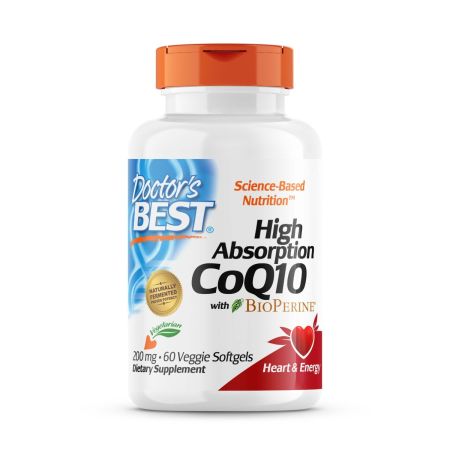 Læge's bedste høje absorption CoQ10 med Bioperine 200 mg 60 veggie softgels