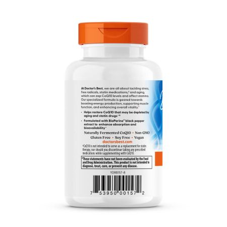 Lægers bedste høje absorption CoQ10 med Bioperine 400 mg 60 veggie -kapsler