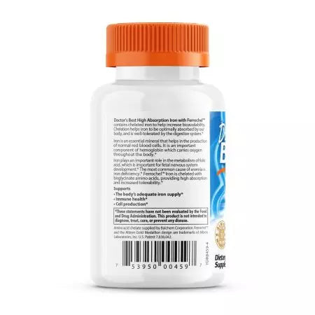 Doctor's beste hoge absorptieijzer met ferrochel 27 mg 120 tabletten