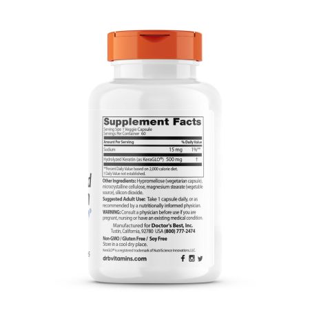 La mejor queratina hidrolizada del doctor 500mg 60 cápsulas vegetarianas