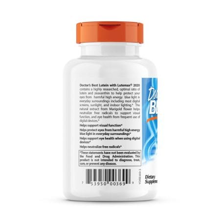 Doctor's Best Lutein with Lutemax 2020, 20 mg 60 Softgels