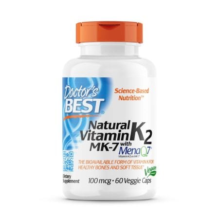 Doctor's Best Natural Vitamin K2 MK7 with MenaQ7 100 mcg 60 Veggie Capsules