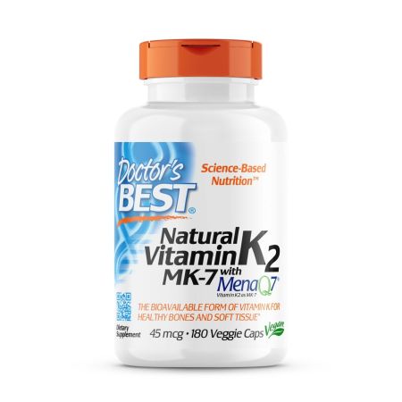 Der beste natürliche Vitamin K2 MK7 des Arztes mit MENAQ7 45 MCG 180 Gemüsekapseln