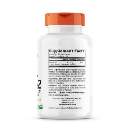 Najlepsza naturalna witamina lekarza K2 MK7 z Menaq7