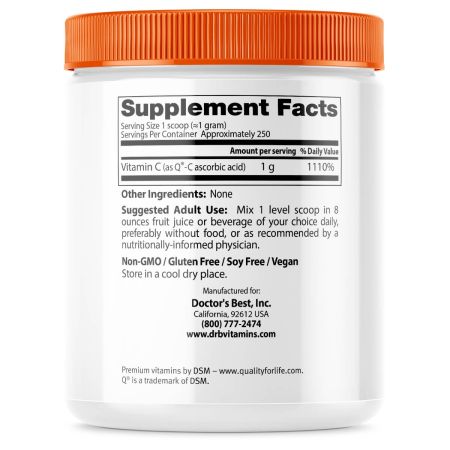 Läkarens bästa rena vitamin C -pulver med QC 8,8 oz (250 g)