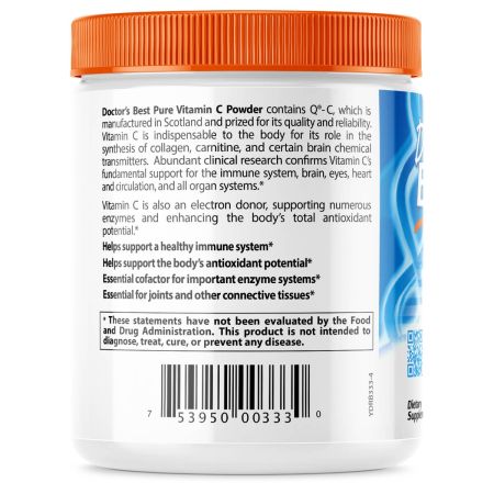 Cea mai bună pulbere pură de vitamina C a medicului cu QC 8,8 oz (250 g)