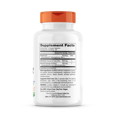 Doctor's beste adersteun met Diosvein en Menaq7 60 Veggie -capsules