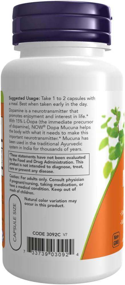 Dopa Mucuna 90 Capsules - Now Foods - welzo