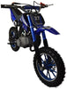 Petrol Mini Dirt Bike for Kids 50cc – Pull Start, 2-Stroke Engine, Vented Disc Brakes, Ages 6–12 – Blue