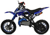 Petrol Mini Dirt Bike for Kids 50cc – Pull Start, 2-Stroke Engine, Vented Disc Brakes, Ages 6–12 – Blue