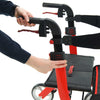Drive Devilbiss Nitro Rollator with Seat – Lightweight Folding Walker with 10” Wheels & Adjustable Handles