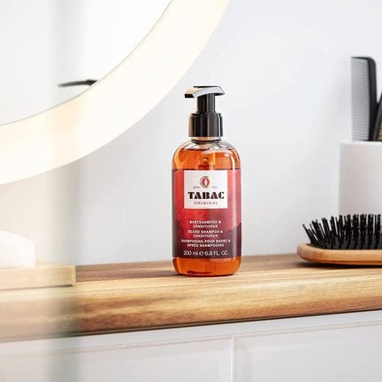 Tabac Original Beard Shampoo with Unmistakable Fragrance - Optimal Cleansing and Gentle Care for Beard Hair - 200ml