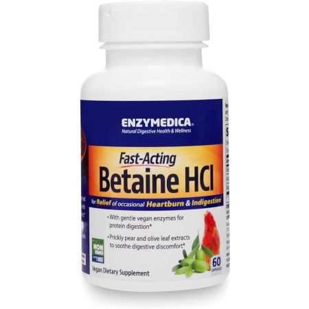 „Enzymedica Betaine HCI 600mg 60“ kapsulės