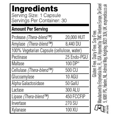 Enzymedica Digest täydelliset 30 kapselia (Ison -Britannian etiketti)