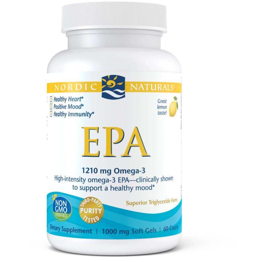 EPA (Lemon) 1000 mg, 60 Soft Gels - Nordic Naturals - welzo