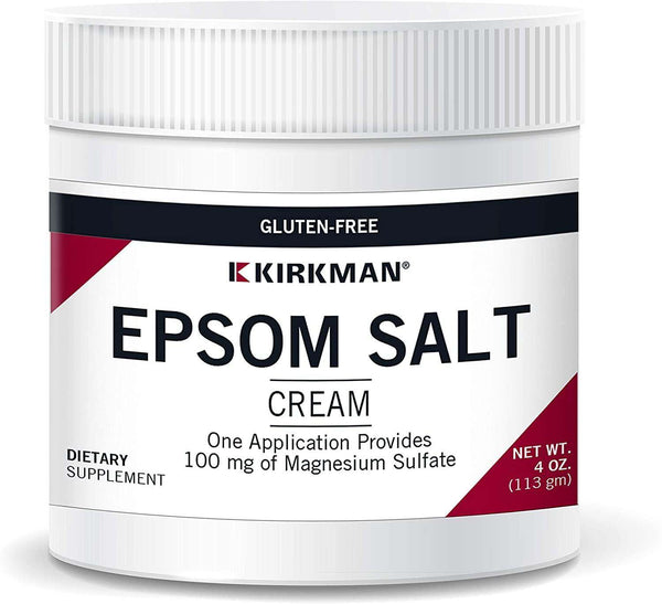 Epsom Salt Cream Magnesium Sulfate 4oz 113g Kirkman Labs