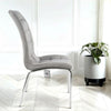 4x Eterno Velvet Luxueuze zachte donkergrijze eetkamerstoelen met zilveren benen