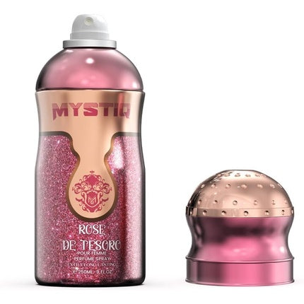 Rose De Tesoro Extra Long Lasting Perfume Body Spray 250ml by Mystiq Nylaa for Her with Bergamot, Rose and Woody Accords