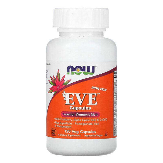 EVE, Superior Women's Multi (Iron-Free) 120 Veg Capsules - Now Foods - welzo