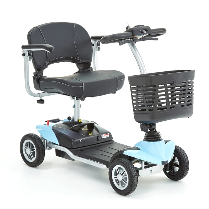 Lagana sklopiva skuter pokretljivosti za pokretanje - 4mph Lithium Travel skuter u svijetloplavoj boji (evolite model)