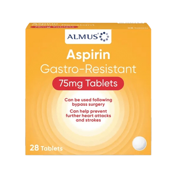 Aspirin 75mg Gastro-Resistant Tablets Pack of 28
