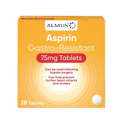 Aspirin 75mg Gastro-Resistant Tablets Pack of 28