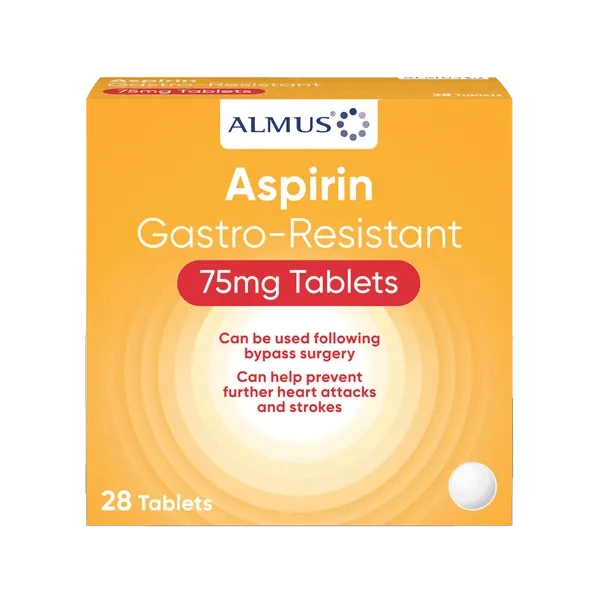 Aspirin 75mg Gastro-Resistant Tablets Pack of 28