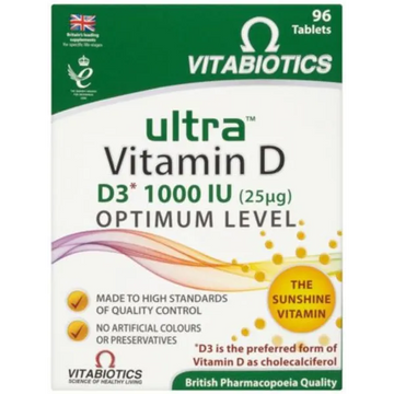 Vitabiotics ultra Vitamin 1000 IU 96 Tablets - welzo